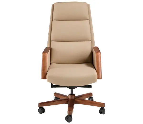 Sillón de despacho nogal y polipiel visón Icon