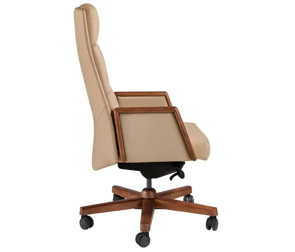 Sillón de despacho nogal y polipiel visón Icon