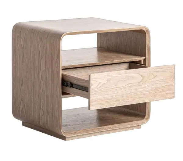 Mesa de noche orgnáica 1 cajón Lira