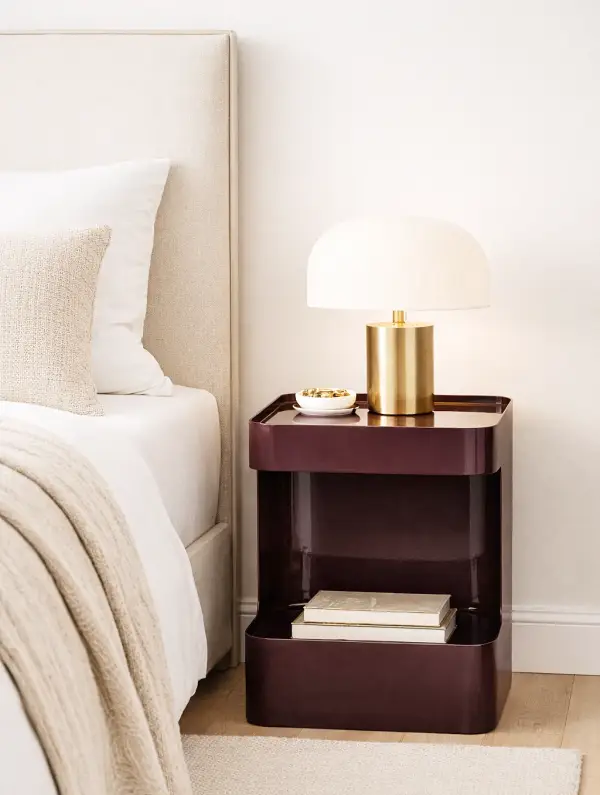 Mesa de noche marsala metal Umoa