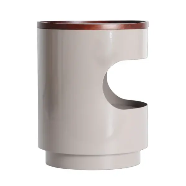 Mesa de noche redonda metal gris Noa