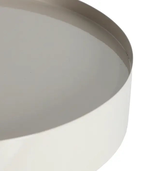 Mesa de noche redonda metalica blanca Mist