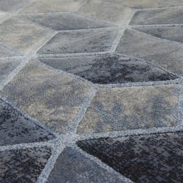 Alfombra geométrica azul Moretti