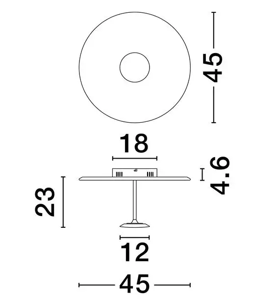 Luminaria de techo Nima 45 cm blanca