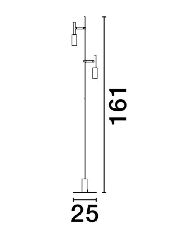 Lámpara de pie metálica negra doble foco Joy