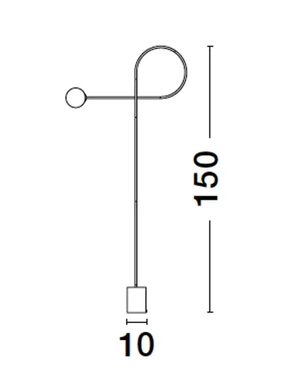 Lámpara de pie negro esfera opal Dedalo
