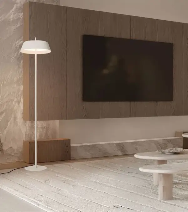 Lámpara de pie Velio blanca