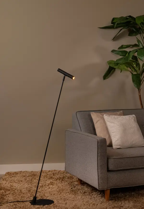 Lámpara de pie dimable negra Alec