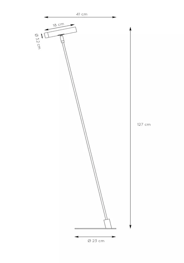 Lámpara de pie dimable negra Alec