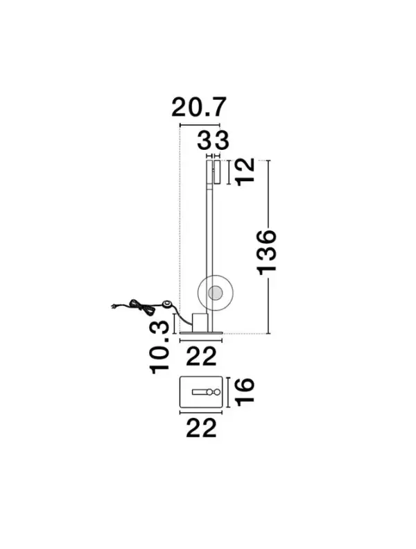 Lámpara de pie Arco