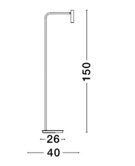 Lámpara de pie negra ajustable Sicily