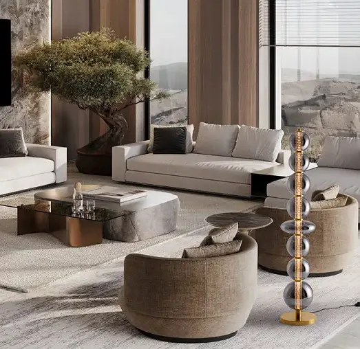 Lámpara de pie Navi latón