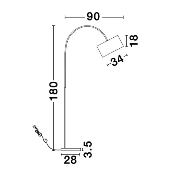 Lámpara de pie blanca aluminio
