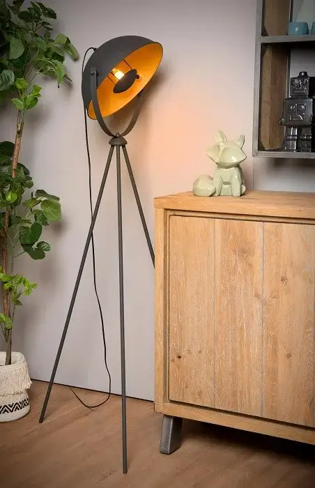 Lámpara de pie Alvaro acero