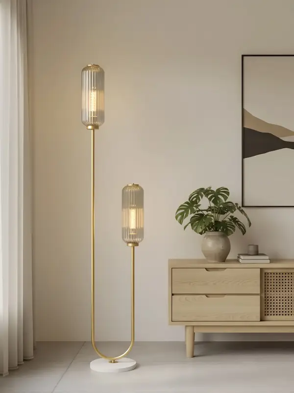 Lámpara de pie Aurea oro metal