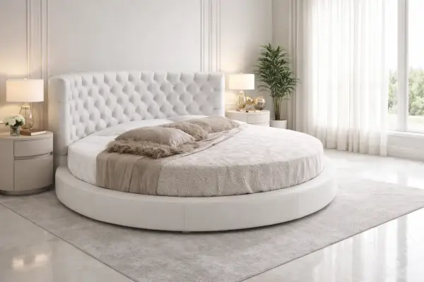 Cama redonda de con capitoné Avalon