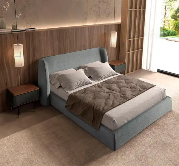 Cama tapizada gris oscuro Soren