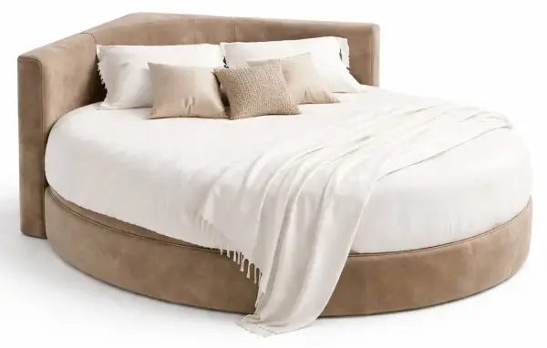 Cama de piel redonda Nerea