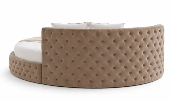 Cama redonda tapizada con capitoné Elite