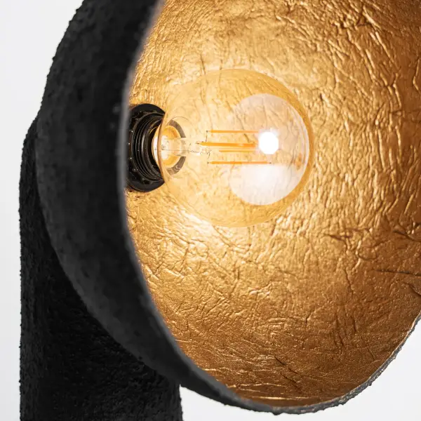 Lámpara de pie Lierop metal negro y oro