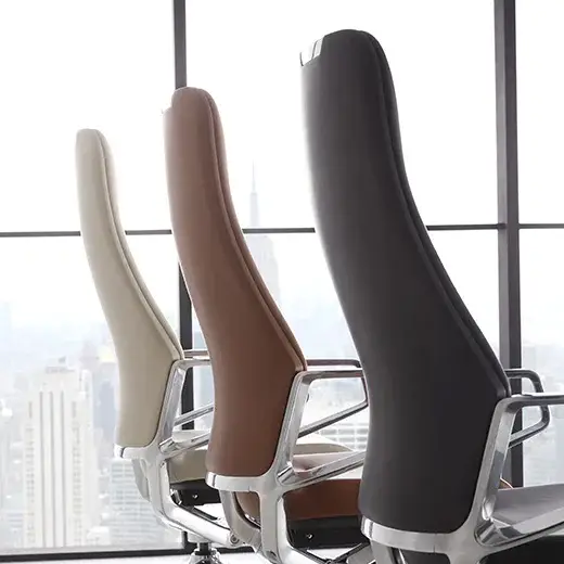 Sillón despacho giratorio negro piel sintética