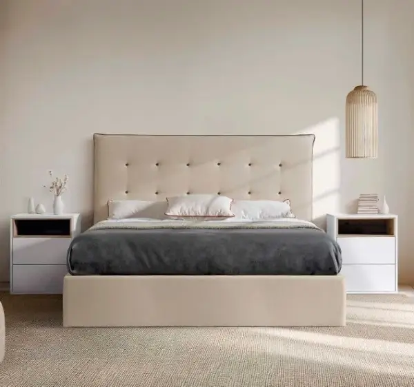 Cama con canapé tapizada Siena