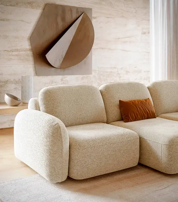 Sofá deslizante curvo Susa
