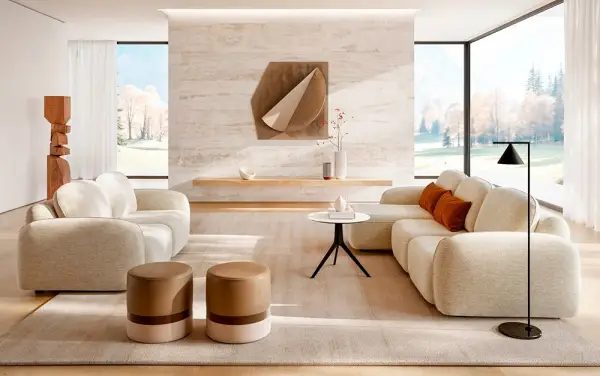 Sofá deslizante curvo Susa