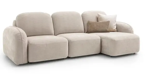 Sofá con chaise longue deslizante curvo Susa