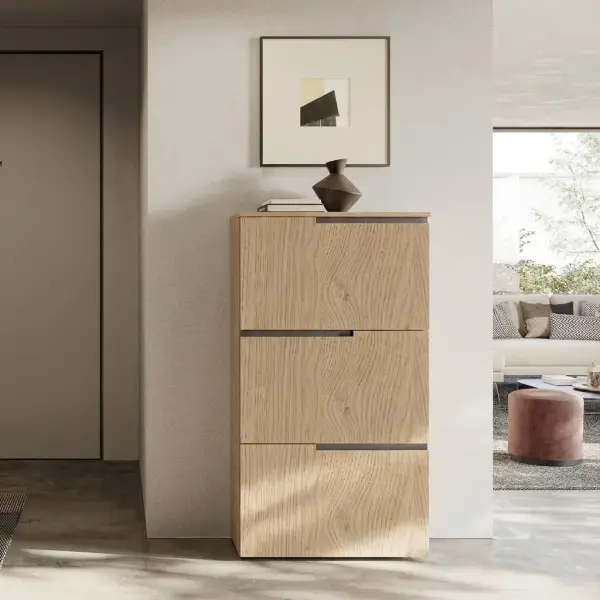 Zapatero 3  gabetas roble GolaUp