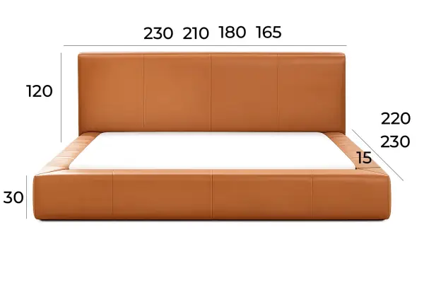 Cama de piel Maryland