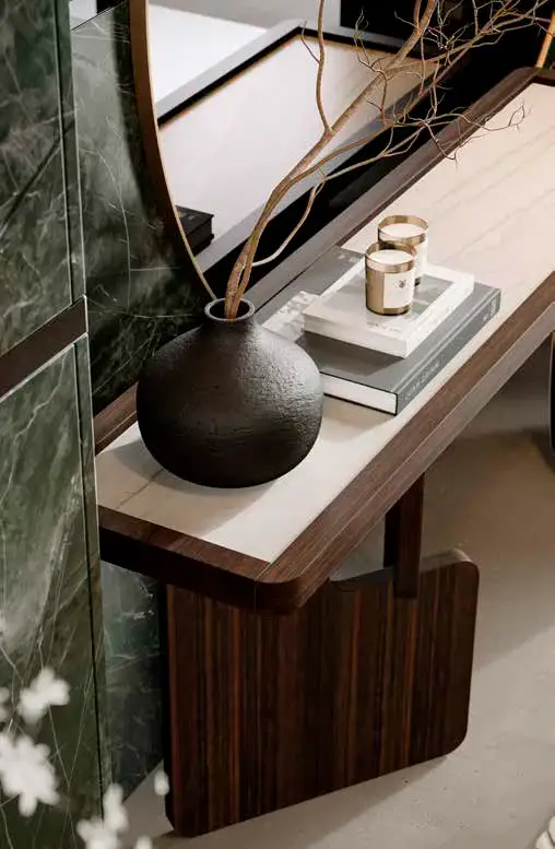 Consola madera y porcelánico Varese