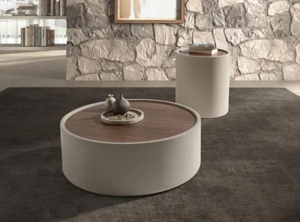 mesa de rincón redonda nogal Nara