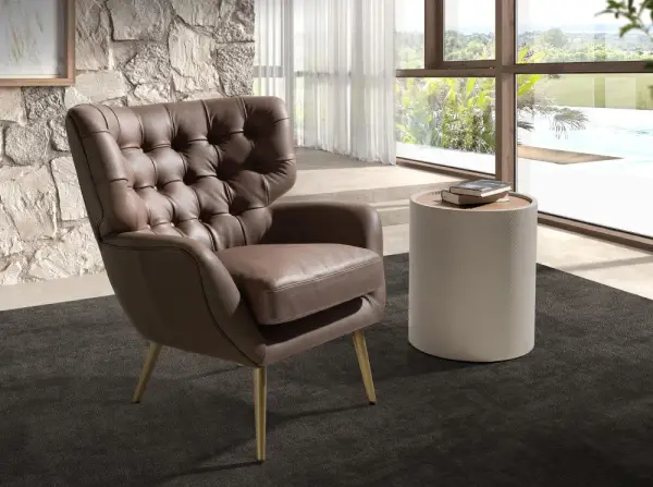 mesa de rincón redonda nogal Nara