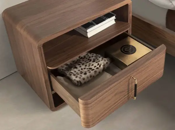 Mesita de noche 1 cajón nogal  Novali