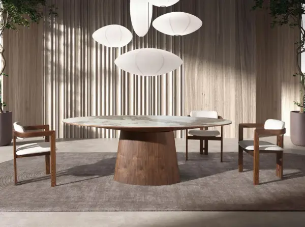 Mesa de comedor ovalada Bravora