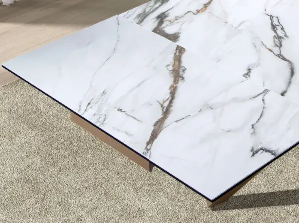 Mesa de comedor extensible nogal y porcelánico Nerium