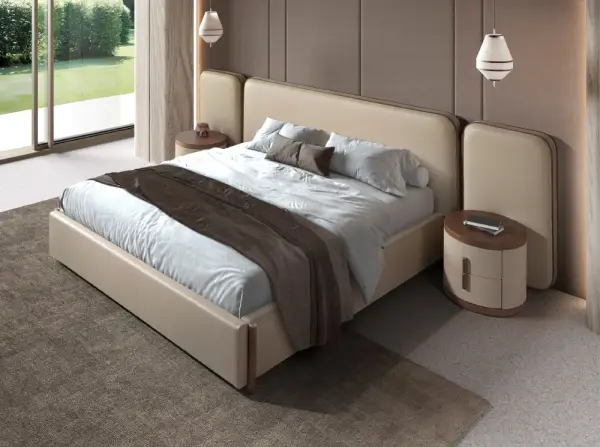 Mesa de noche polipel y nogal Nexivo