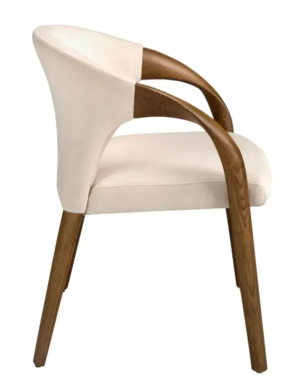 Silla terciopelo crema Avande