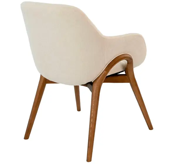 Silla nogal y tapizada beige Vera