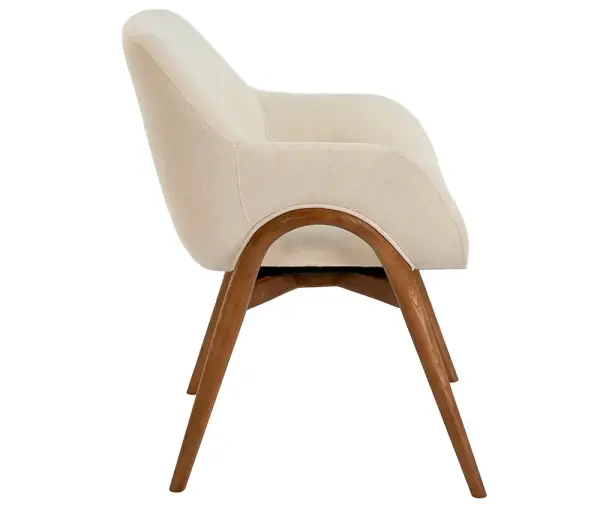 Silla nogal y tapizada beige Vera