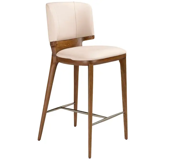 Taburete para barra de bar nogal y polipiel Vento