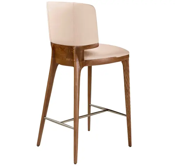 Taburete para barra de bar nogal y polipiel Vento