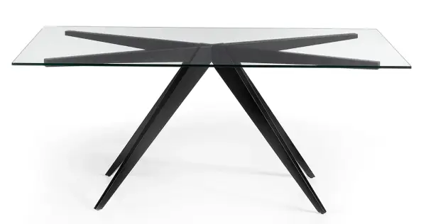 Mesa de comedor rectangular cristal August