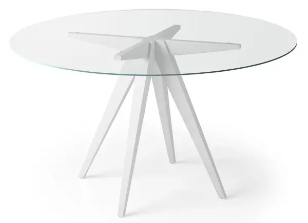 Mesa de comedor redonda cristal August