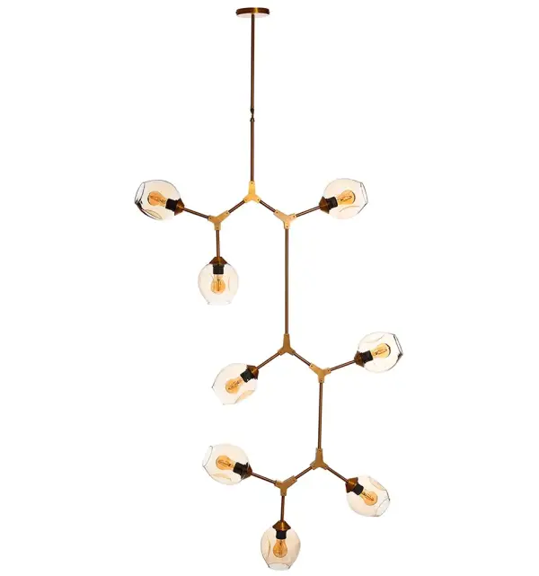 Lámpara de techo 8 focos bronce cepillado Tyrrel