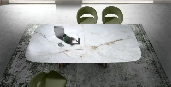 Mesa de comedor madera y porcelánico Aldy