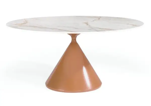 Mesa de comedor redonda metal y porcelánico Cherdy