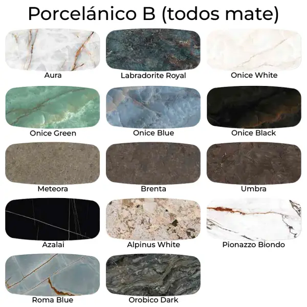 Mesa de rincón porcelánico y metal