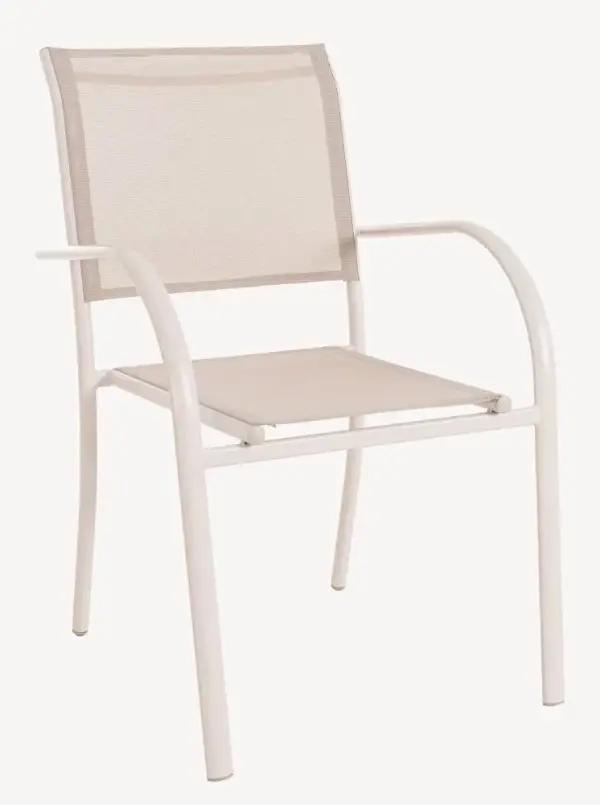 Silla de jardín aluminio beige Breeze